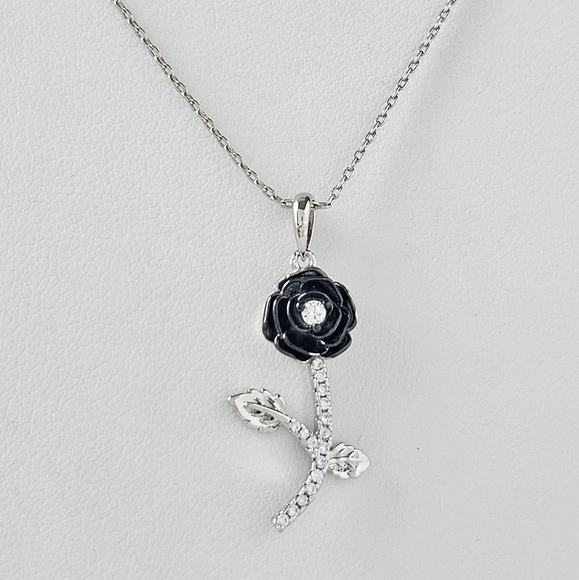 Black Rose Necklace, Charmed Aroma Black Rose Collection - Picture 2 of 5
